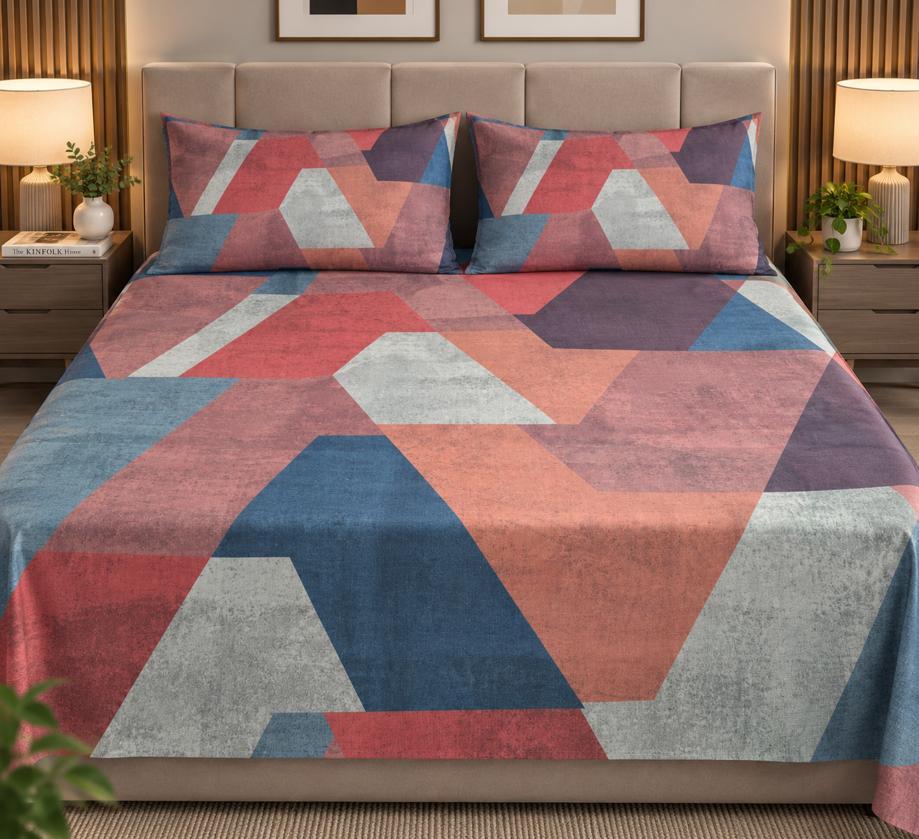 Printed Bedsheet - Multicolor Design Printed Bedsheet - Multicolor Design